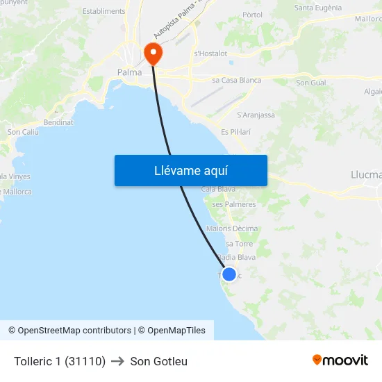 Tolleric 1 (31110) to Son Gotleu map