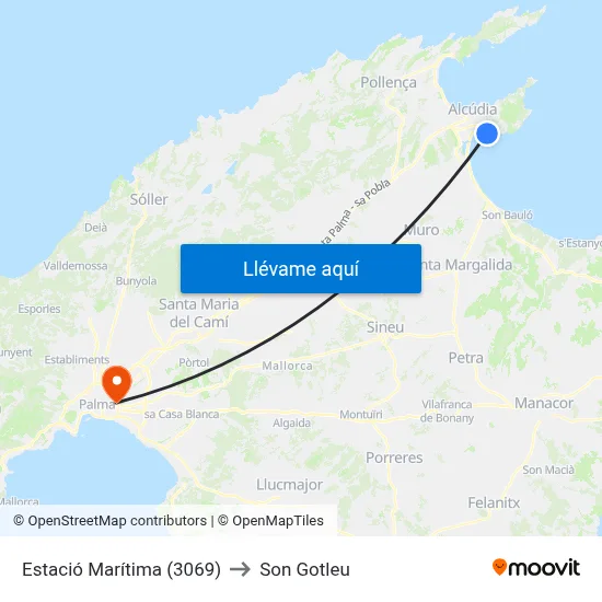 Estació Marítima (3069) to Son Gotleu map