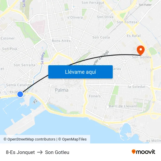 8-Es Jonquet to Son Gotleu map
