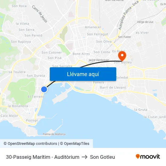 30-Passeig Marítim - Auditòrium to Son Gotleu map