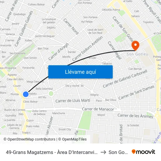 49-Grans Magatzems - Àrea D'Intercanvi Sindicat to Son Gotleu map