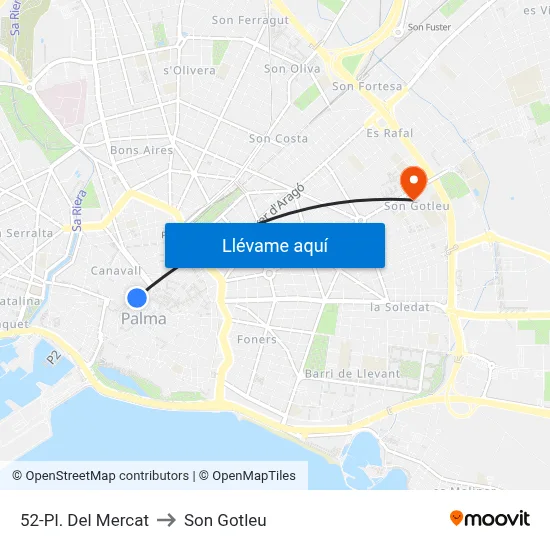 52-Pl. Del Mercat to Son Gotleu map