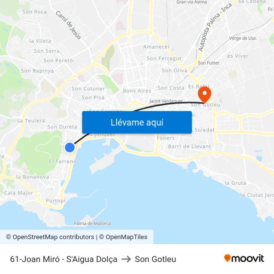 61-Joan Miró - S'Aigua Dolça to Son Gotleu map