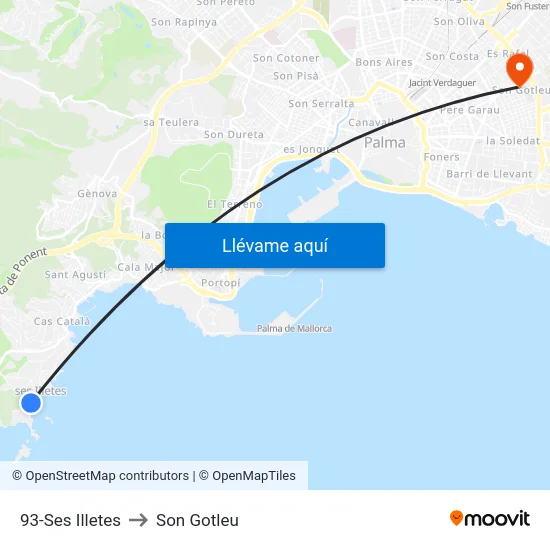 93-Ses Illetes to Son Gotleu map