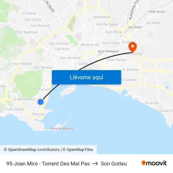 95-Joan Miró - Torrent Des Mal Pas to Son Gotleu map