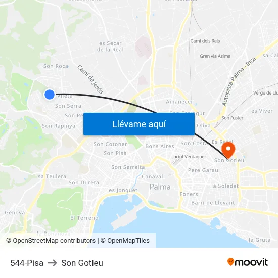 544-Pisa to Son Gotleu map