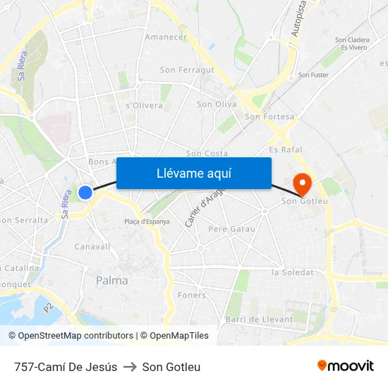757-Camí De Jesús to Son Gotleu map