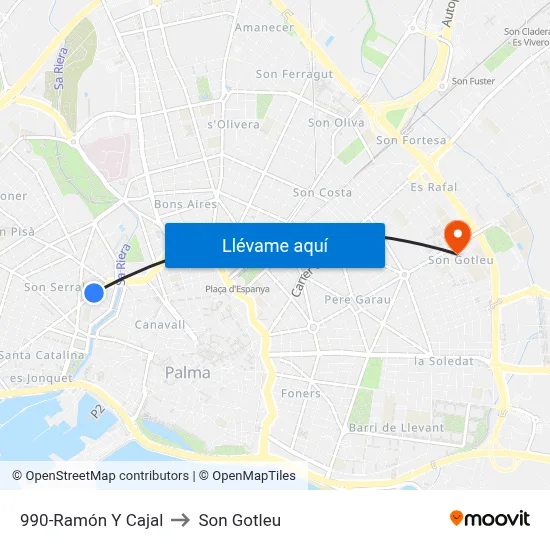 990-Ramón Y Cajal to Son Gotleu map