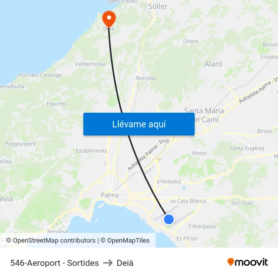 546-Aeroport - Sortides to Deià map