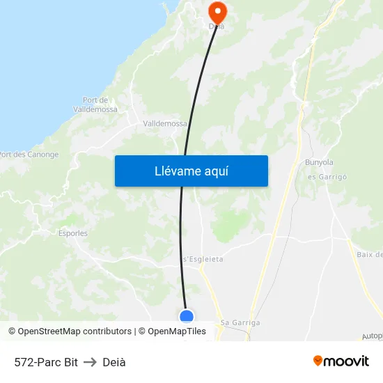 572-Parc Bit to Deià map