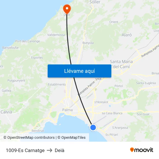 1009-Es Carnatge to Deià map