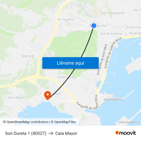 Son Dureta 1 (40027) to Cala Mayor map