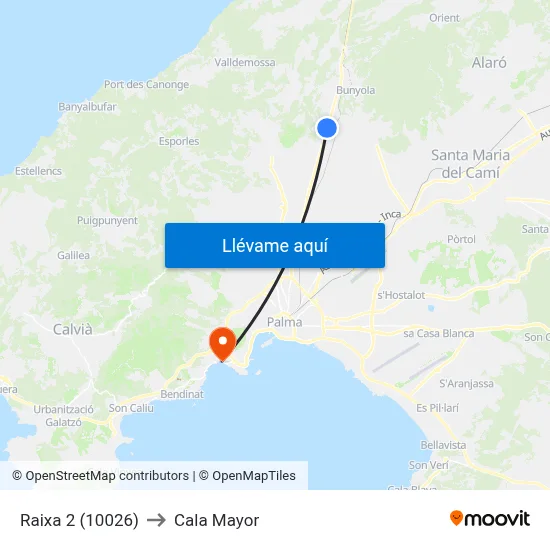 Raixa 2 (10026) to Cala Mayor map