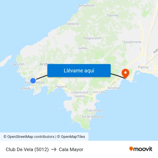 Club De Vela (5012) to Cala Mayor map