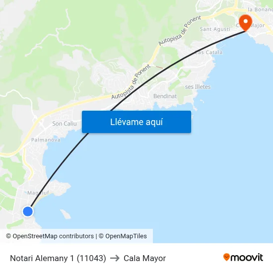 Notari Alemany 1 (11043) to Cala Mayor map