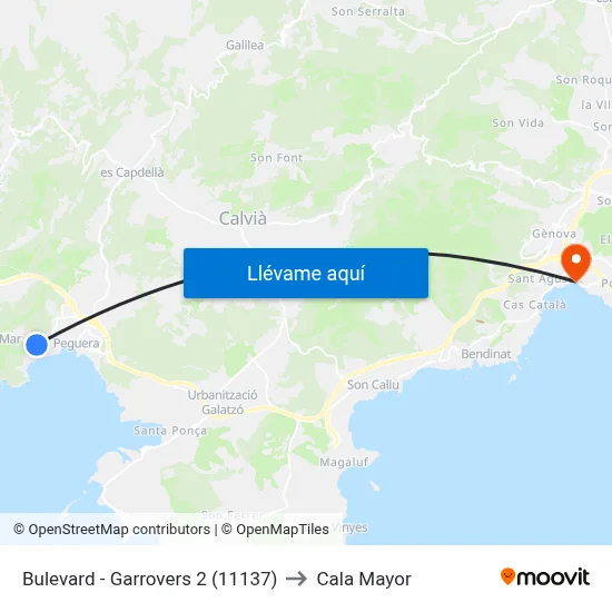 Bulevard - Garrovers 2 (11137) to Cala Mayor map