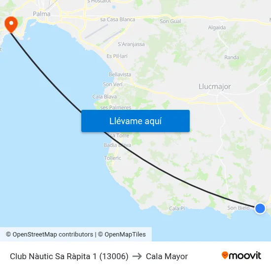 Club Nàutic Sa Ràpita 1 (13006) to Cala Mayor map