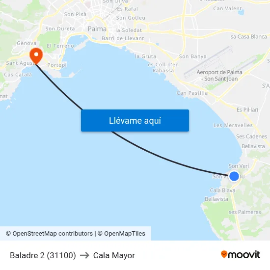 Baladre 2 (31100) to Cala Mayor map