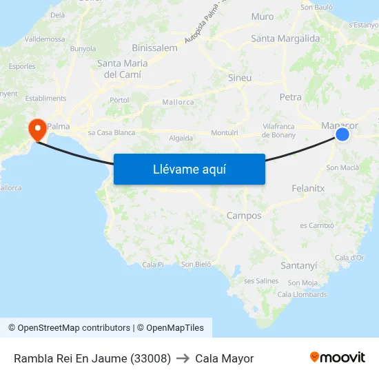 Rambla Rei En Jaume (33008) to Cala Mayor map
