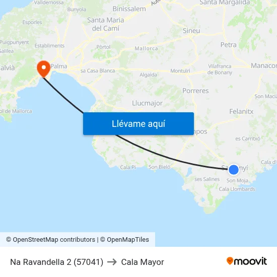 Na Ravandella 2 (57041) to Cala Mayor map