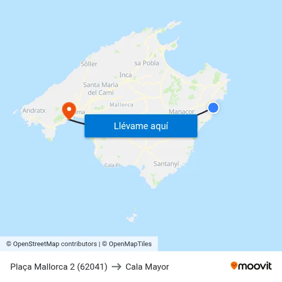 Plaça Mallorca 2 (62041) to Cala Mayor map