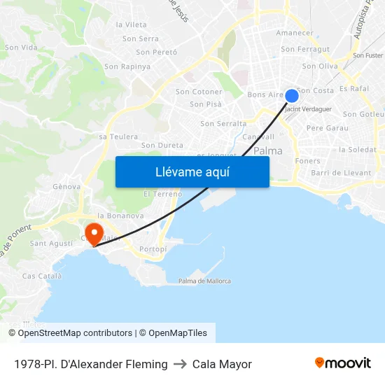 1978-Pl. D'Alexander Fleming to Cala Mayor map