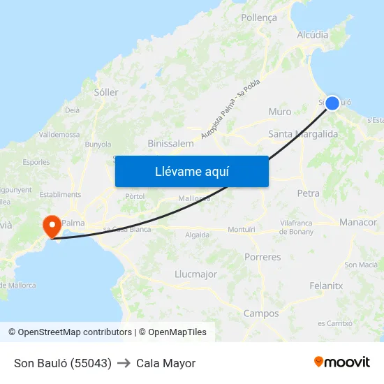 Son Bauló (55043) to Cala Mayor map