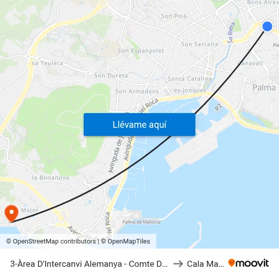 3-Àrea D'Intercanvi Alemanya - Comte De Sallent to Cala Mayor map
