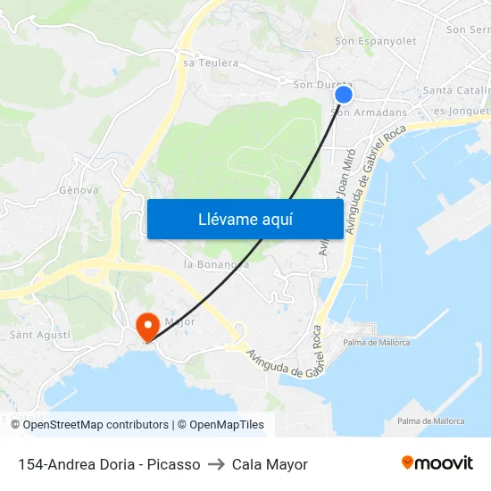 154-Andrea Doria - Picasso to Cala Mayor map