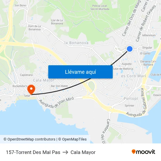 157-Torrent Des Mal Pas to Cala Mayor map