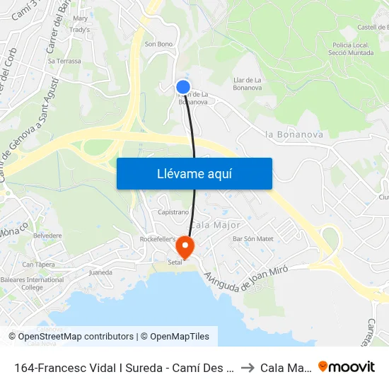 164-Francesc Vidal I Sureda - Camí Des Tramvia to Cala Mayor map