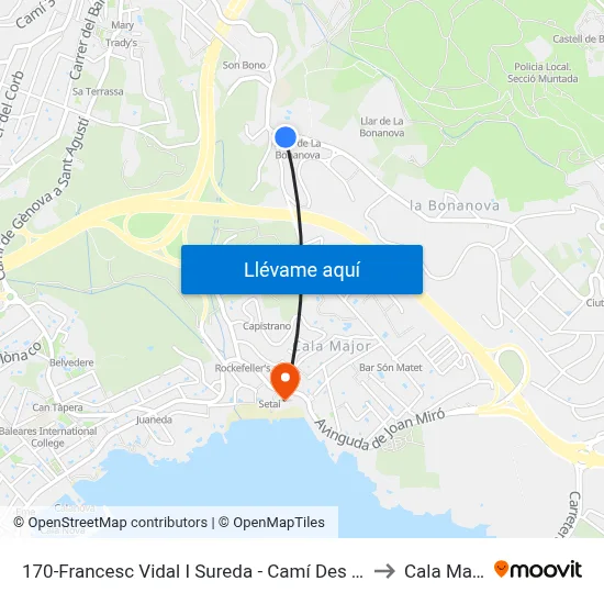 170-Francesc Vidal I Sureda - Camí Des Tramvia to Cala Mayor map