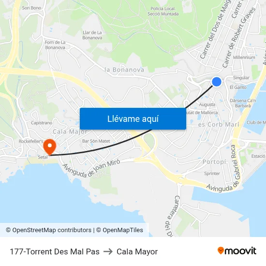 177-Torrent Des Mal Pas to Cala Mayor map
