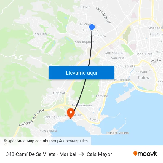 348-Camí De Sa Vileta - Maribel to Cala Mayor map