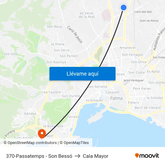 370-Passatemps - Son Bessó to Cala Mayor map