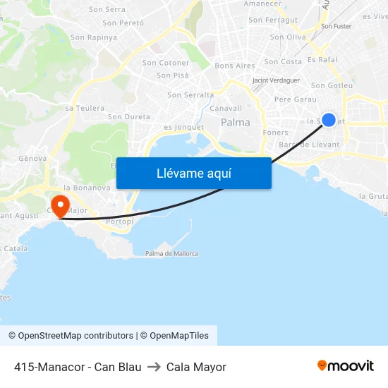 415-Manacor - Can Blau to Cala Mayor map