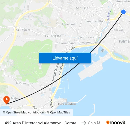 492-Àrea D'Intercanvi Alemanya - Comte De Sallent to Cala Mayor map