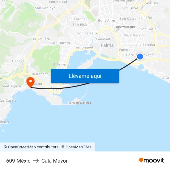 609-Mèxic to Cala Mayor map