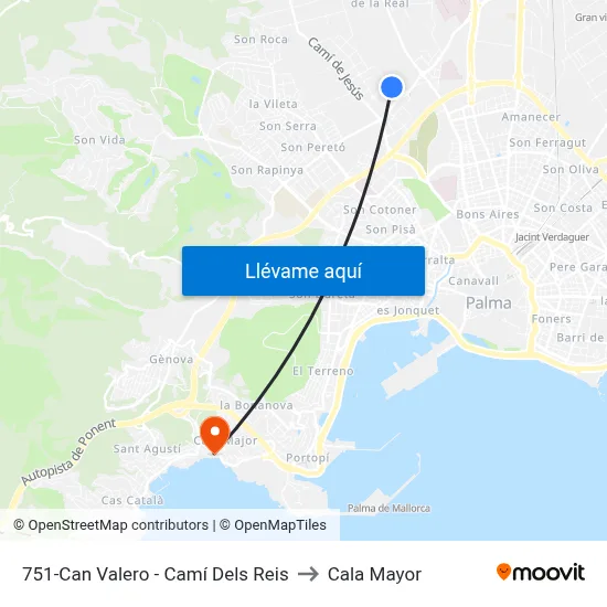 751-Can Valero - Camí Dels Reis to Cala Mayor map