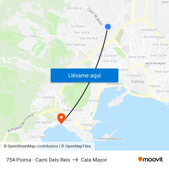 754-Poima - Camí Dels Reis to Cala Mayor map