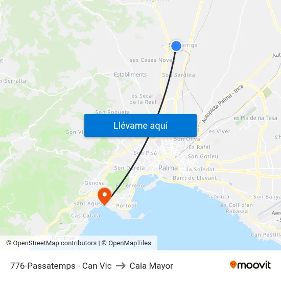 776-Passatemps - Can Vic to Cala Mayor map