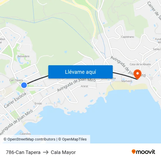 786-Can Tapera to Cala Mayor map