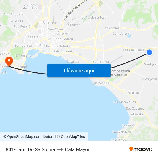 841-Camí De Sa Síquia to Cala Mayor map