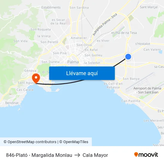 846-Plató - Margalida Monlau to Cala Mayor map