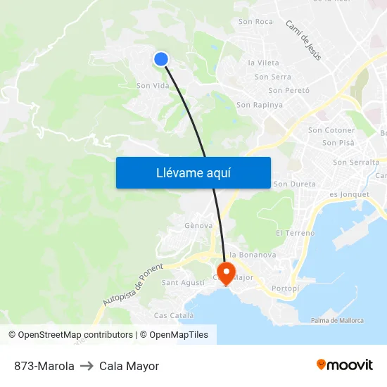 873-Marola to Cala Mayor map