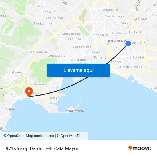 971-Josep Darder to Cala Mayor map