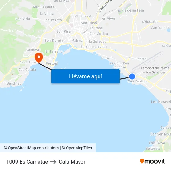 1009-Es Carnatge to Cala Mayor map