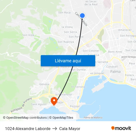 1024-Alexandre Laborde to Cala Mayor map