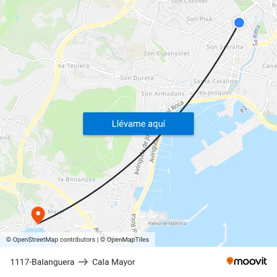 1117-Balanguera to Cala Mayor map