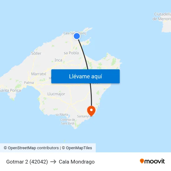 Gotmar 2 (42042) to Cala Mondrago map